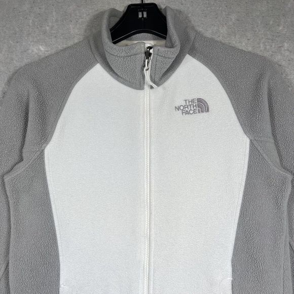 The North Face Women’s White And Gray Full Zip Fleece Jacket Size Small - Picture 3 of 13
